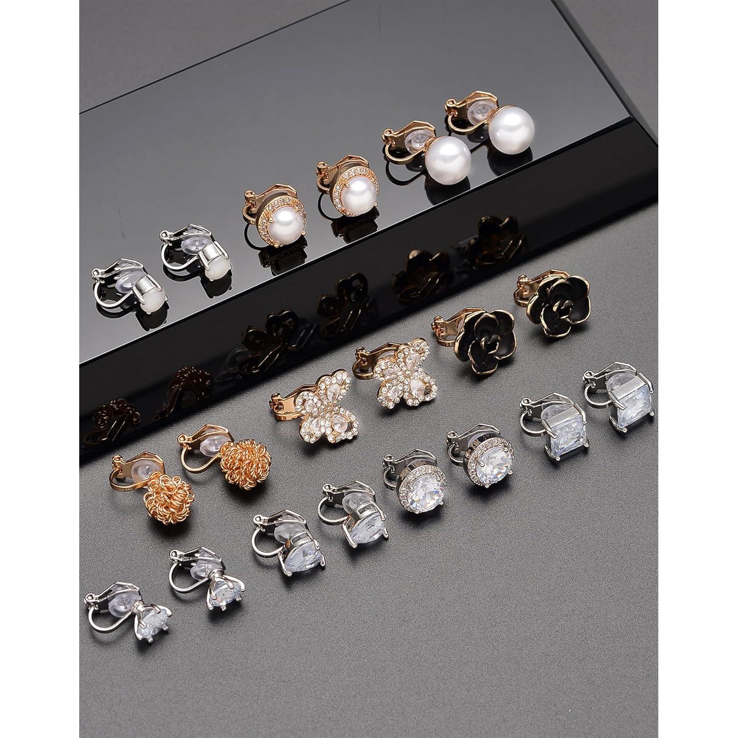 Conjunto 10 Pares Pendientes de Clip Tornito Mujeres