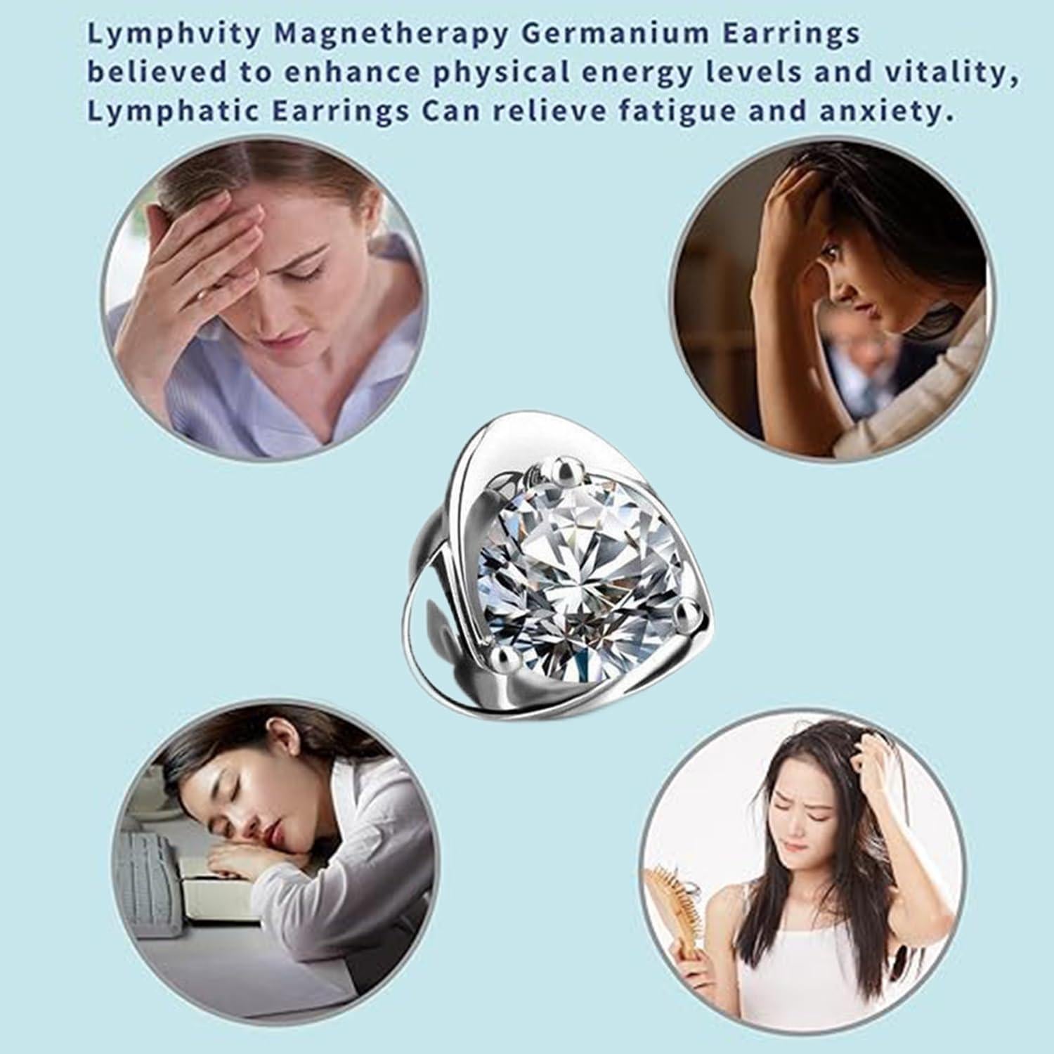 Pendientes Halolux Lymphvity para Mujeres en Plata - Drenaje Linfático