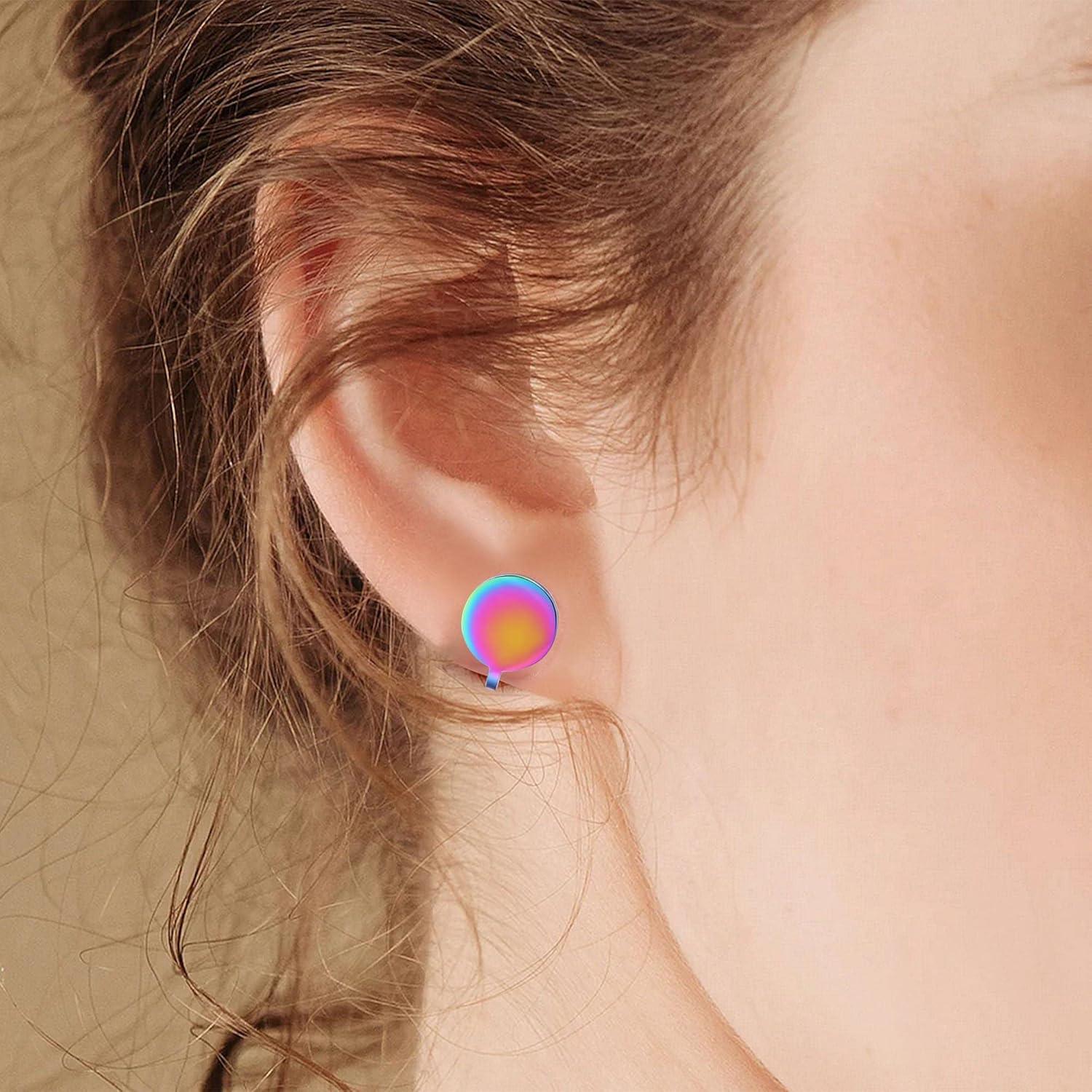 Pendientes de Presión FLYUN 12MM Acero Inoxidable para Queloides