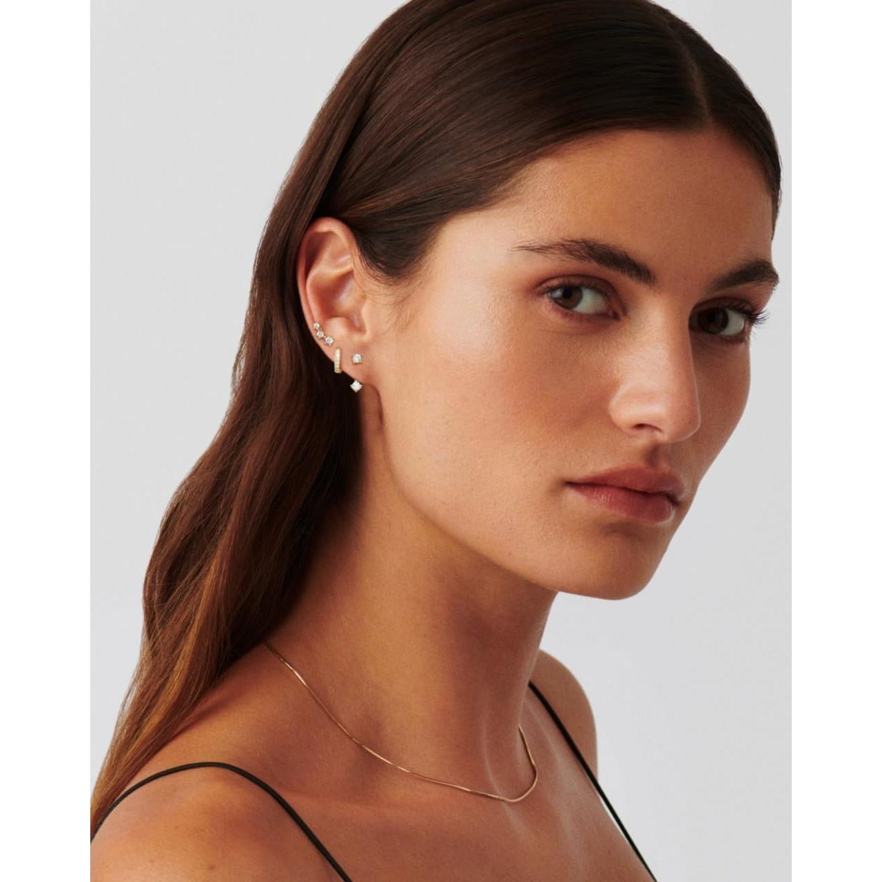 Conjunto de Pendientes de Aro Dorados ASCOMY - 3 Pares Huggie