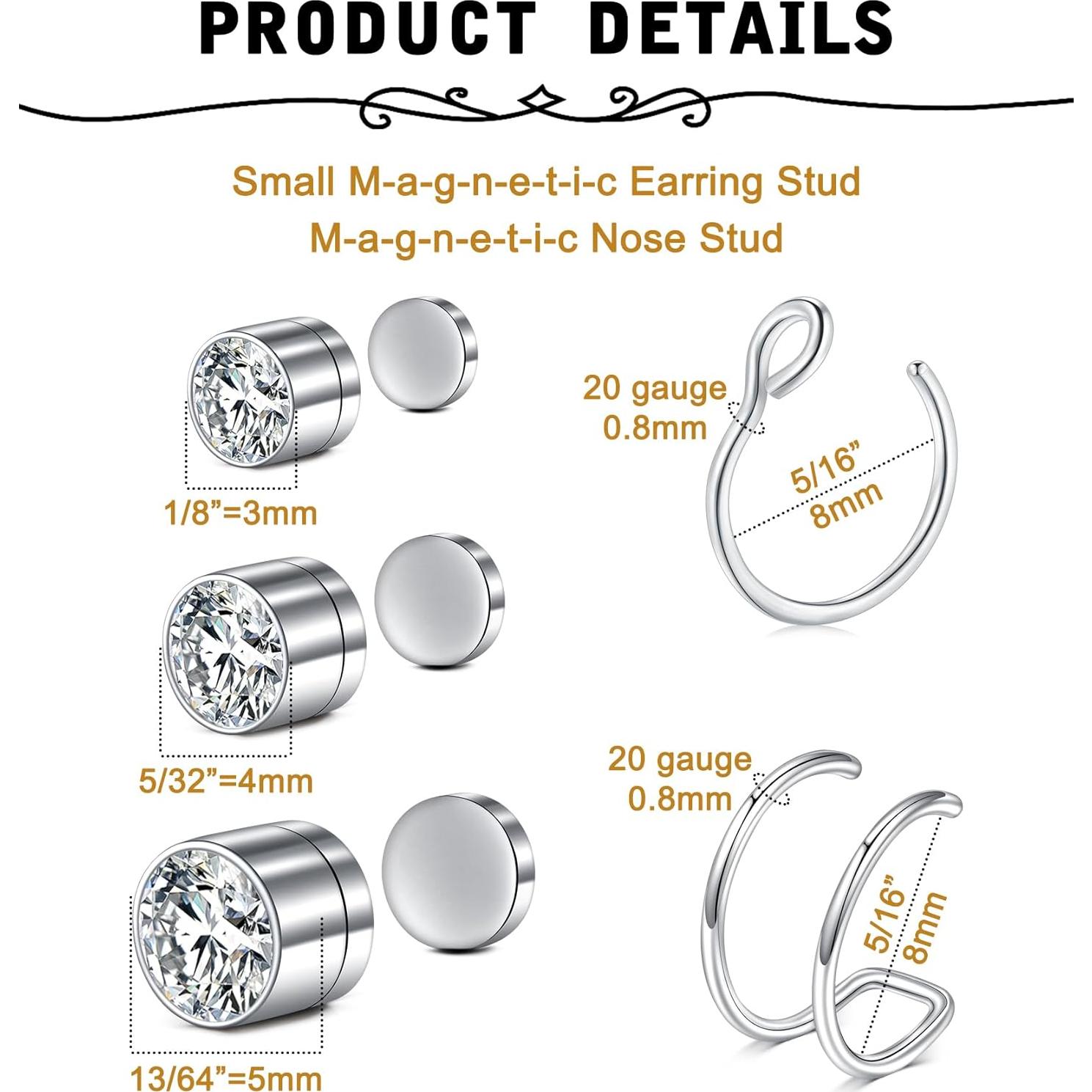 Piercings Falsos Autoadhesivos MODRSA - Stud de Nariz y Anillo