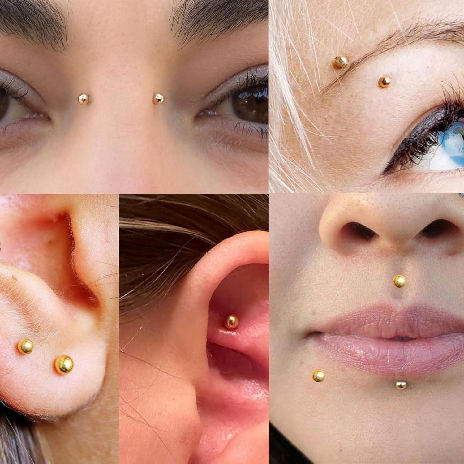 Piercings Falsos Autoadhesivos MODRSA - Stud de Nariz y Anillo
