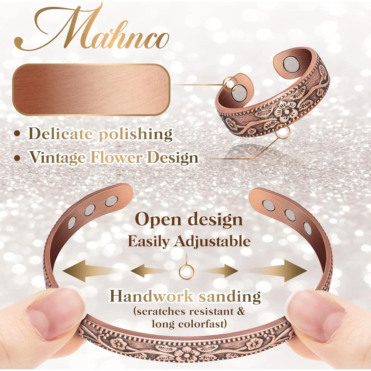 Anillo y Pulsera de Drenaje Linfático Magnético Mahnco Cobre