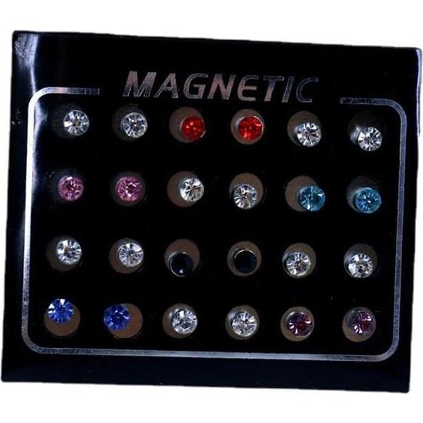 Pendientes Magnéticos de Cristal NC 24 Pcs 4mm Sin Perforación