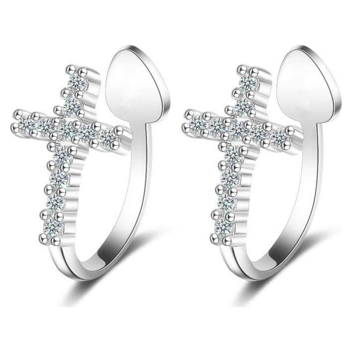 Pendientes de Aro Envueltos en Cruz Plata 925 Hipoalergénicos