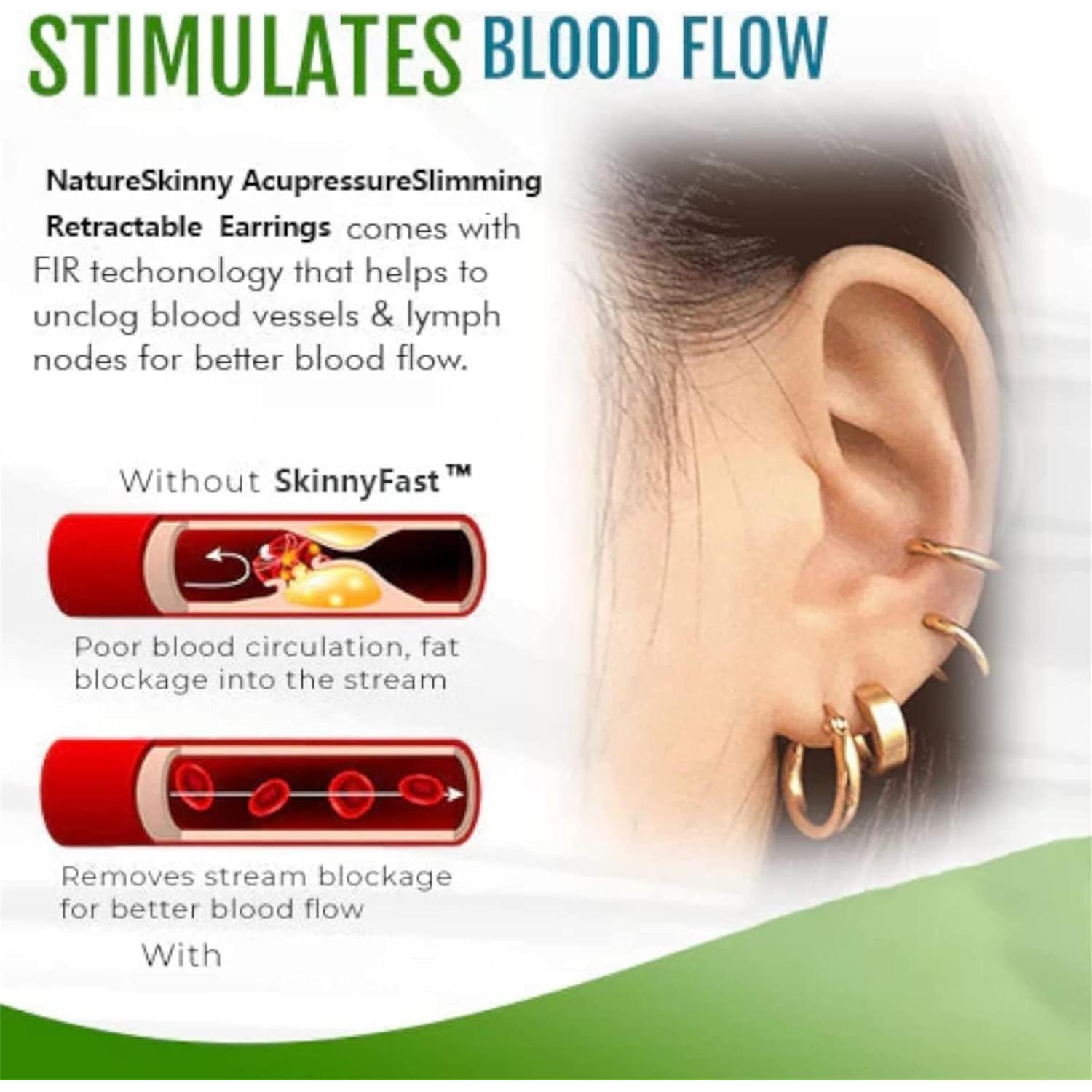 Pendientes de Acupresión Natural Sin Perforación - 5 Pares