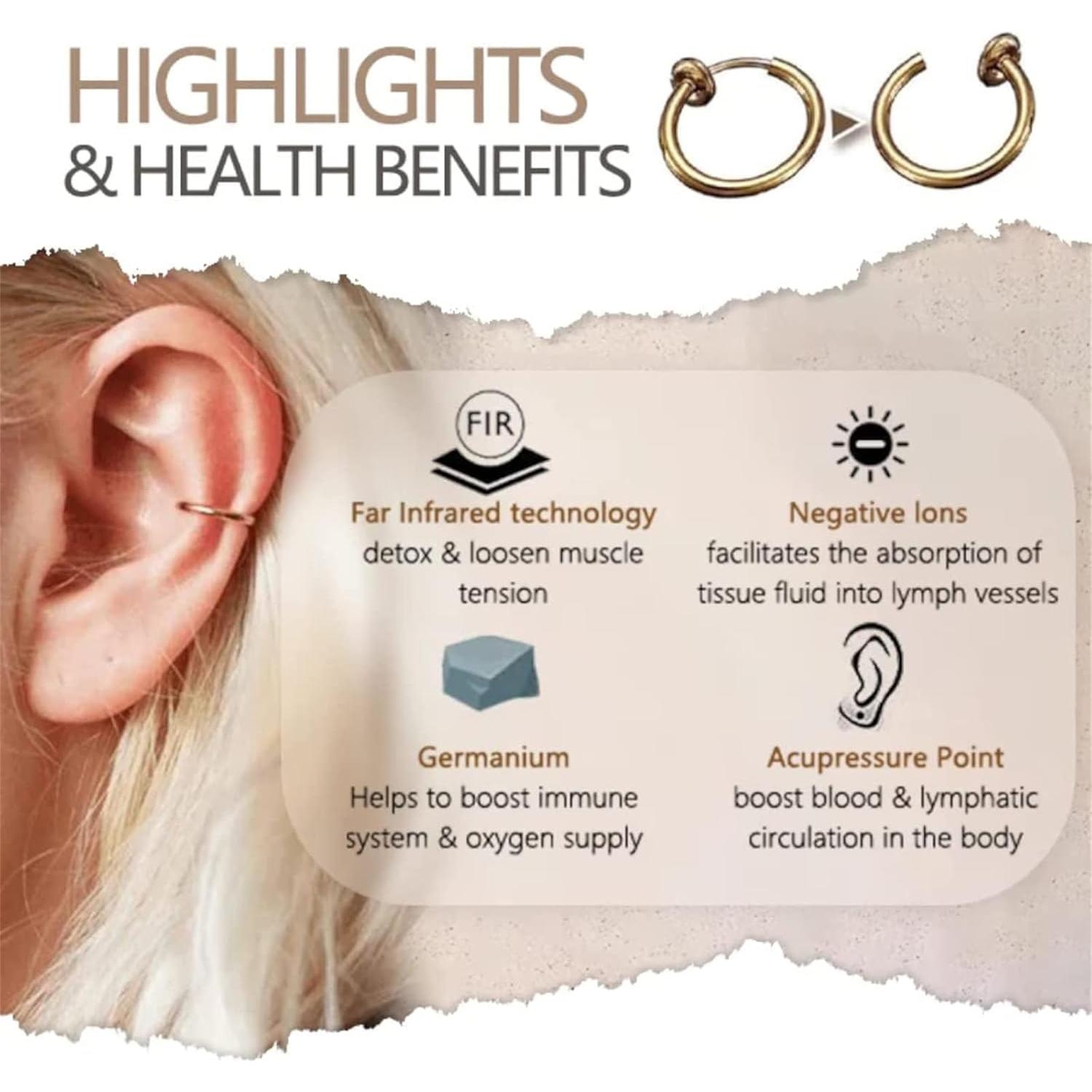 Pendientes de Acupresión Natural Sin Perforación - 5 Pares