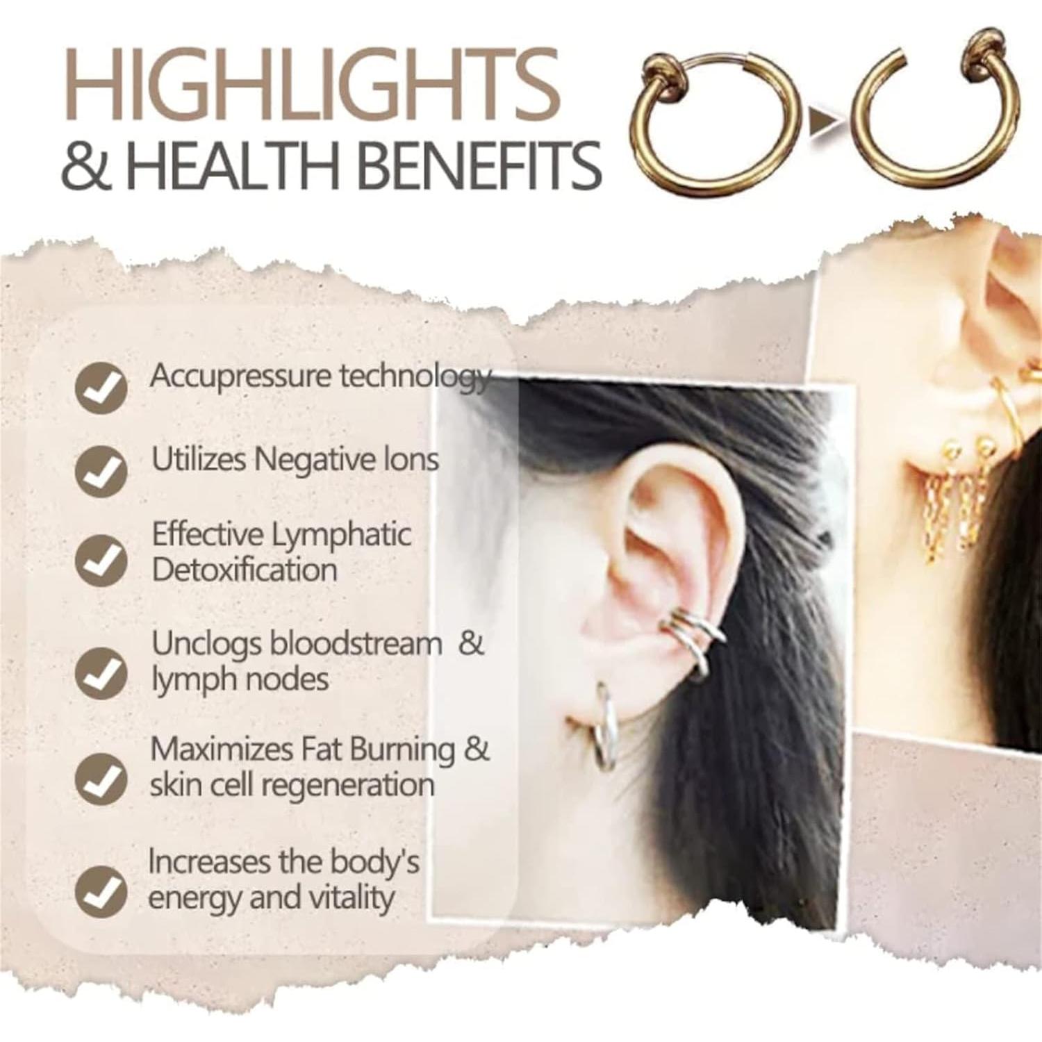 Pendientes de Acupresión Natural Sin Perforación - 5 Pares