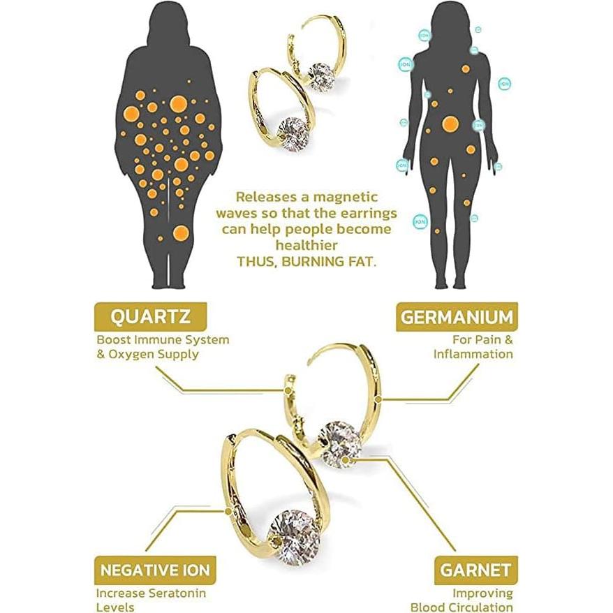 Pendientes de Germanio Halolux Lymphvity para Mujeres - Oro y Plata