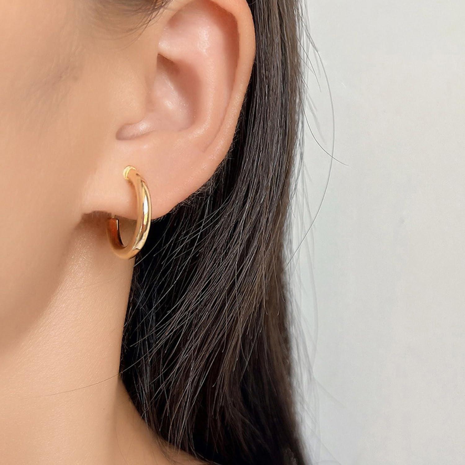 Pendientes de Aro Dorados de Clip Hipoalergénicos 20mm