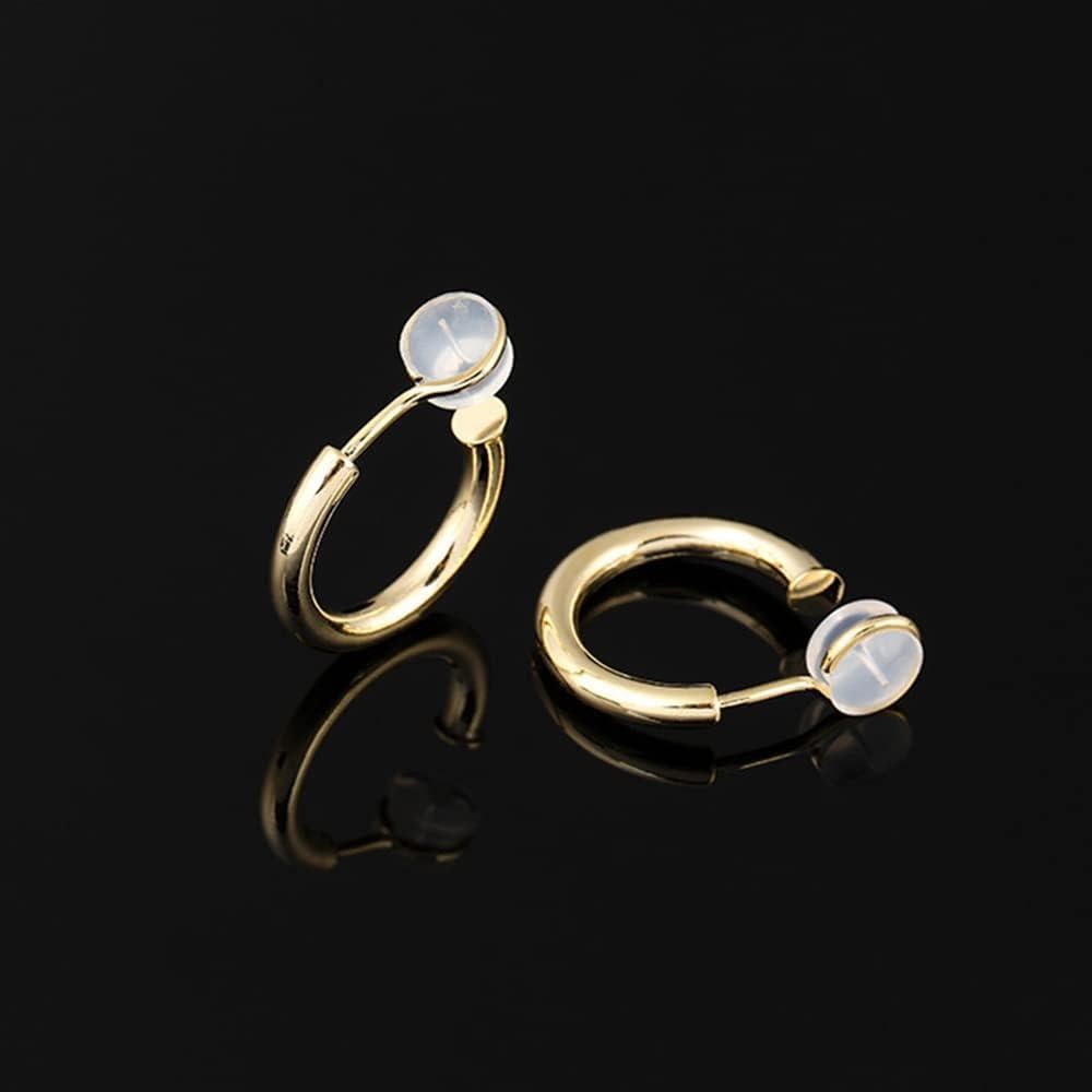 Pendientes de Aro Dorados de Clip Hipoalergénicos 20mm