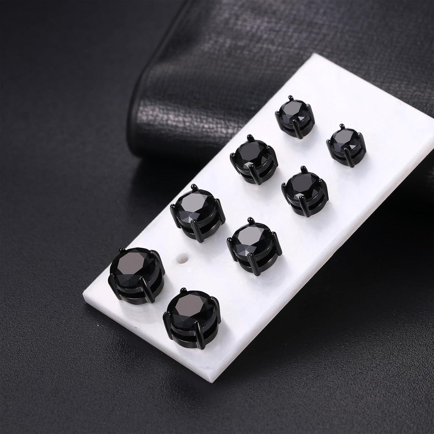 Pendientes Magnéticos Sin Perforación Acero Inoxidable 5-8mm CZ