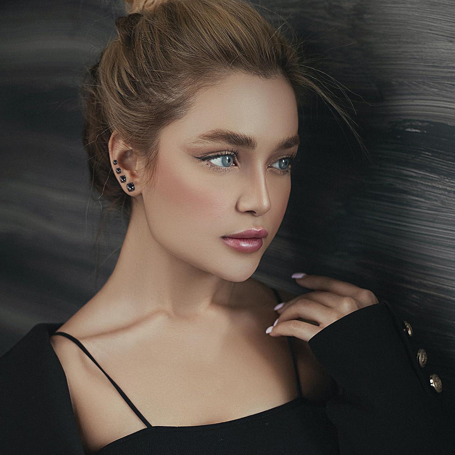 Pendientes Magnéticos Sin Perforación Acero Inoxidable 5-8mm CZ