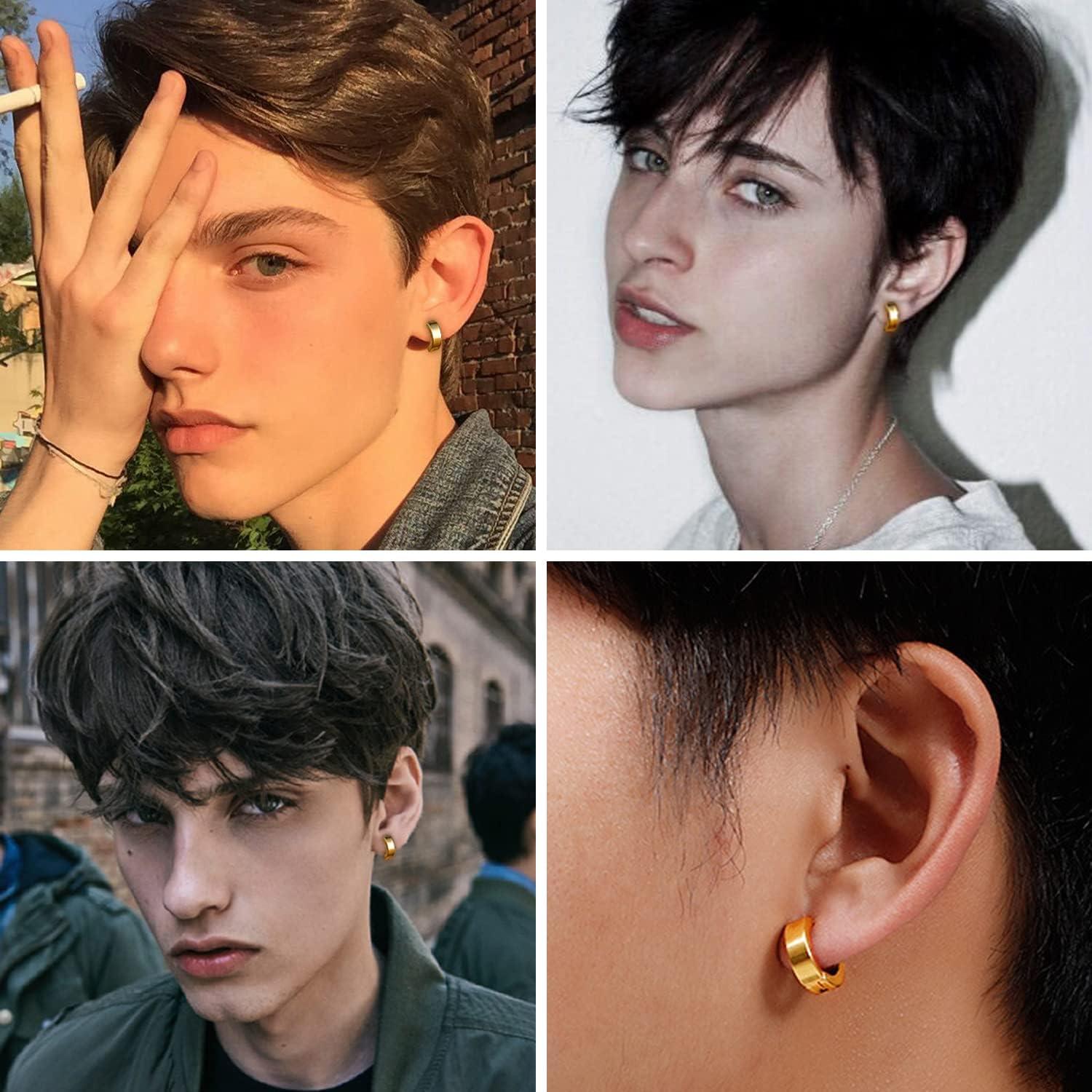 Pendientes de Clip de Acero Inoxidable YZstyle - 3 Pares Unisex