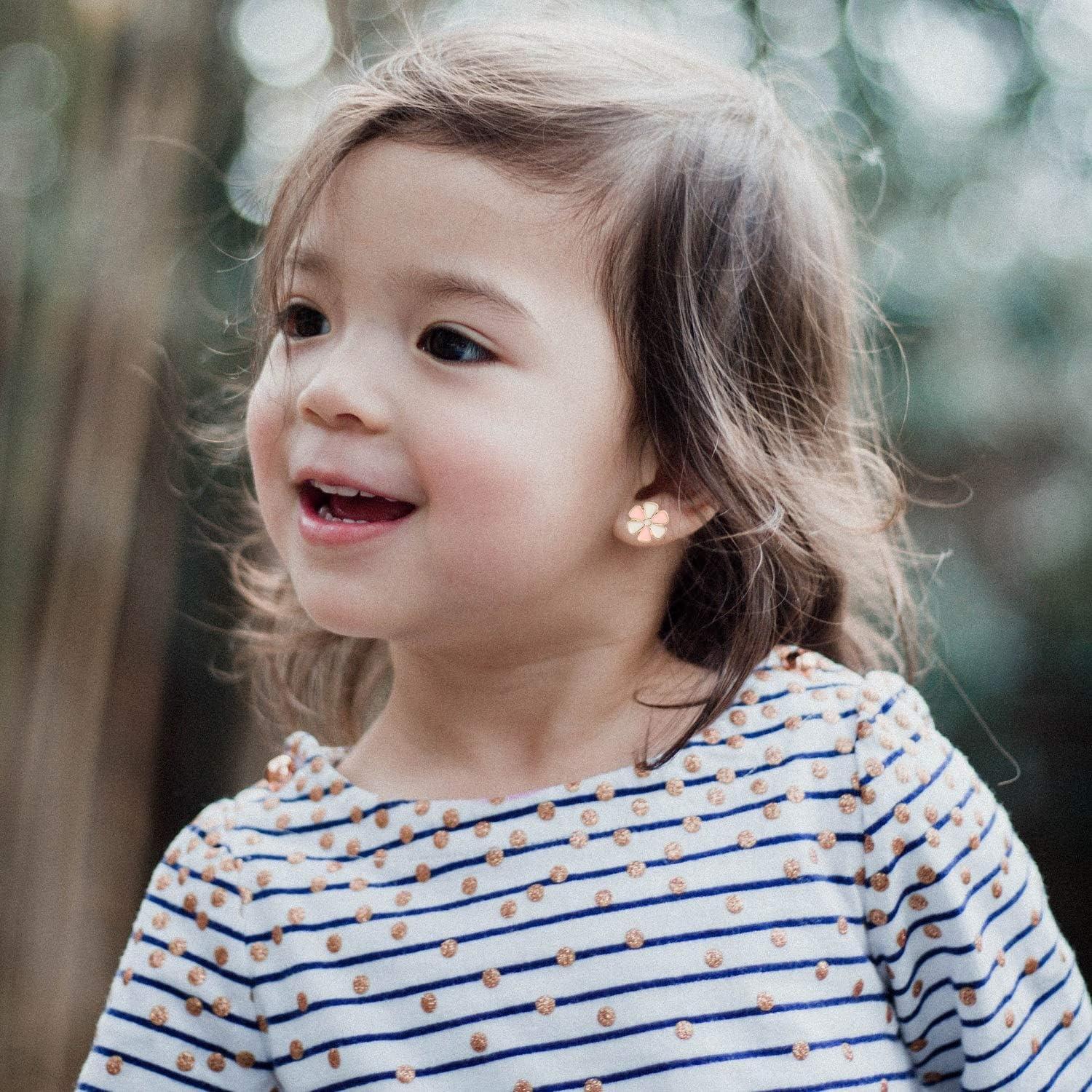 Juego de 24 pares de aretes hipoalergénicos para niñas