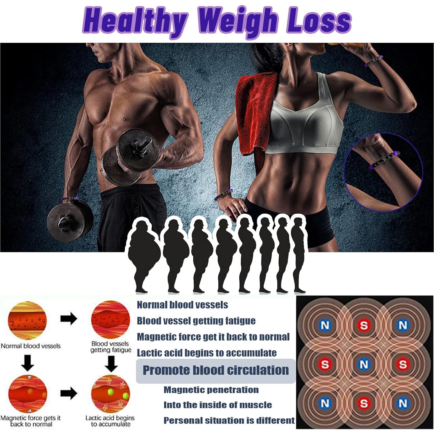 Set de Pulseras de Tobillo Terapia Magnética Hion - Hematita y Amatista