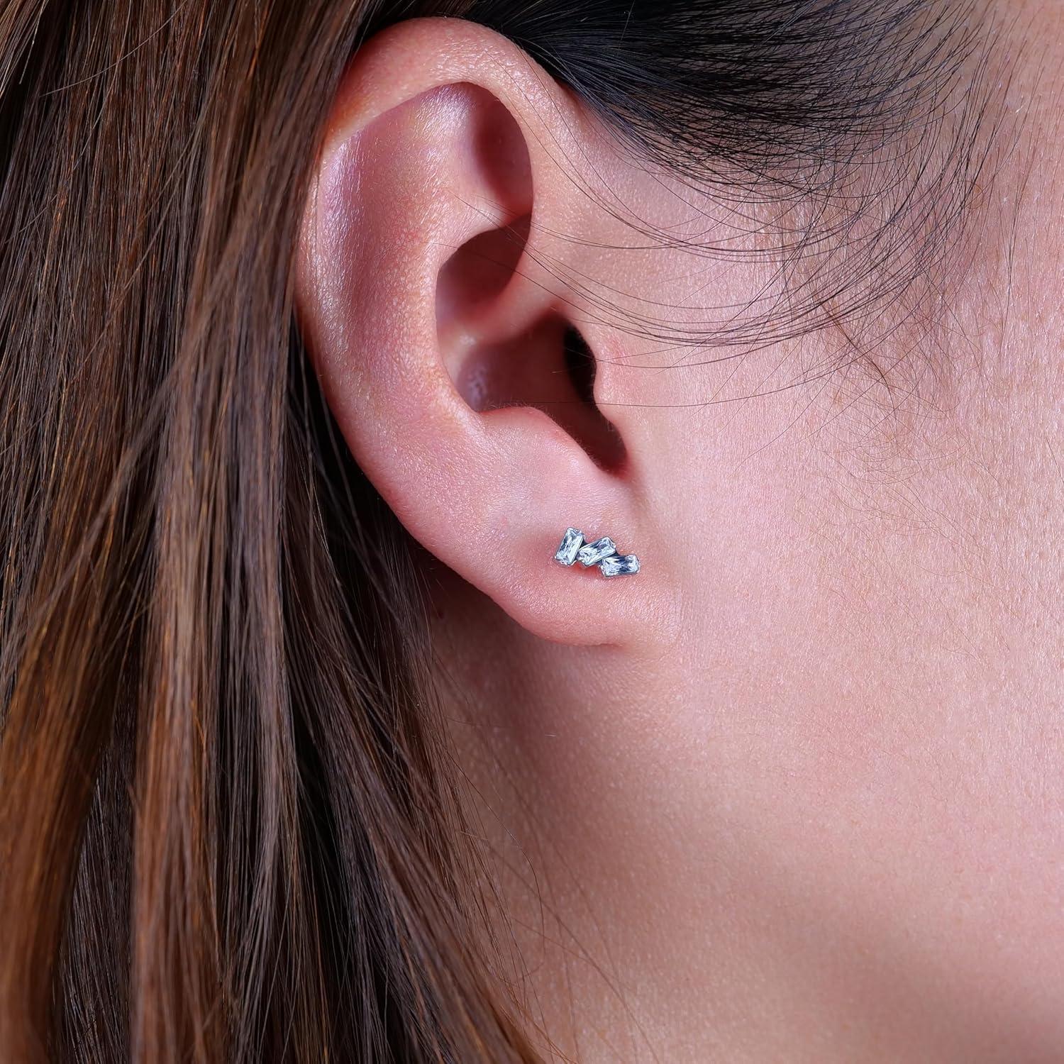 Pendientes de Titanio Hipoalergénicos Limerencia 20G Respaldo Tornillo