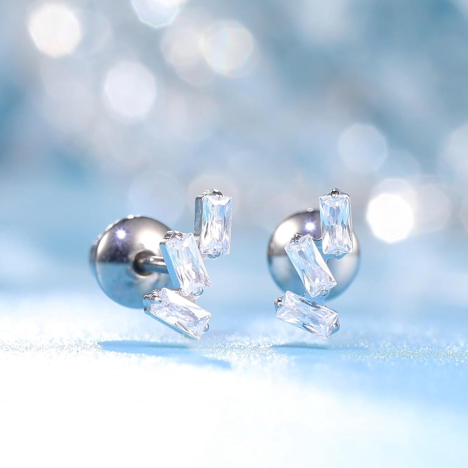 Pendientes de Titanio Hipoalergénicos Limerencia 20G Respaldo Tornillo