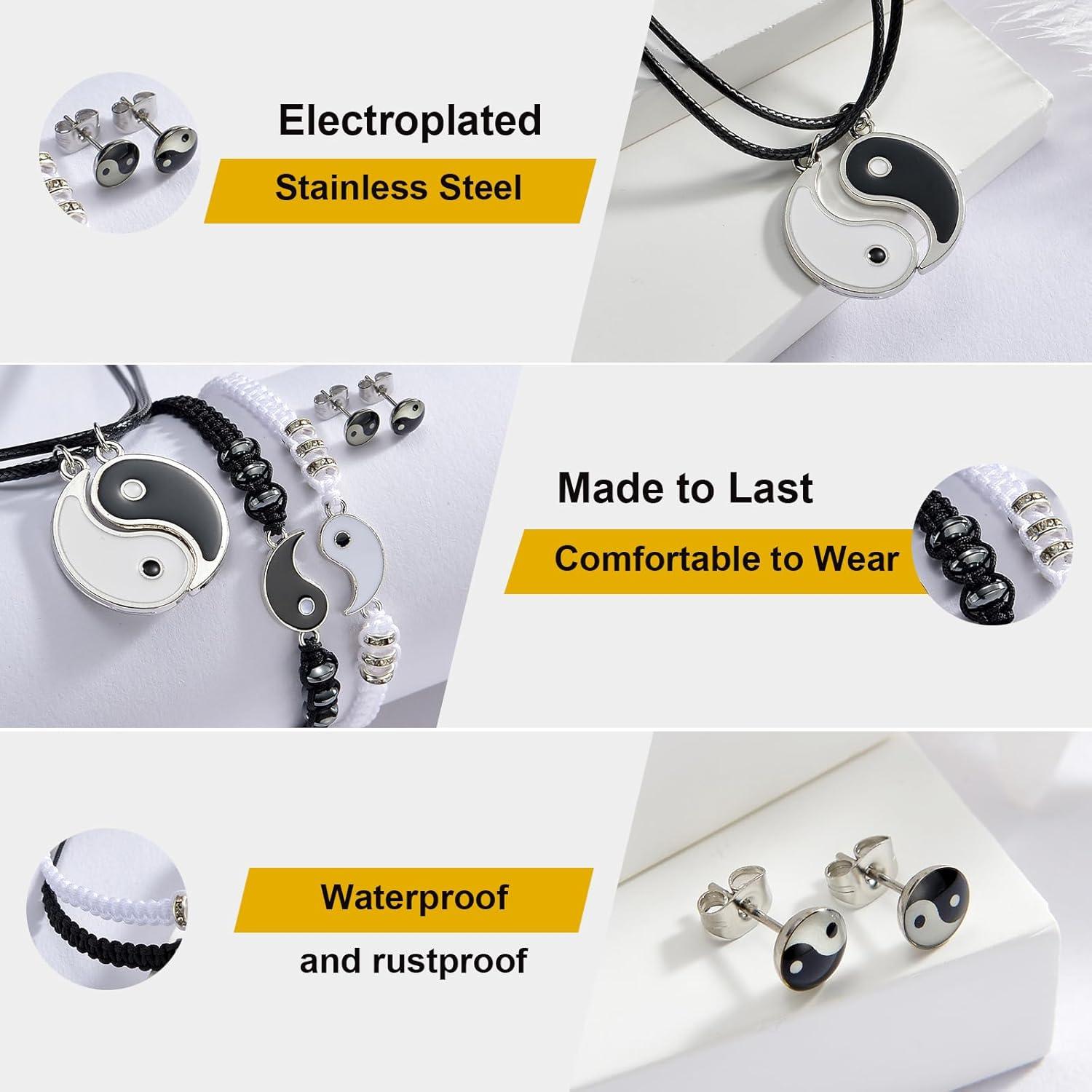 Pulsera Ajustable Yin Yang de Amistad - Regalo Ideal para Novios