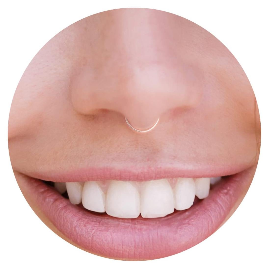 Anillo Septum Falso Plateado 20G 8mm - Clip On para Mujeres