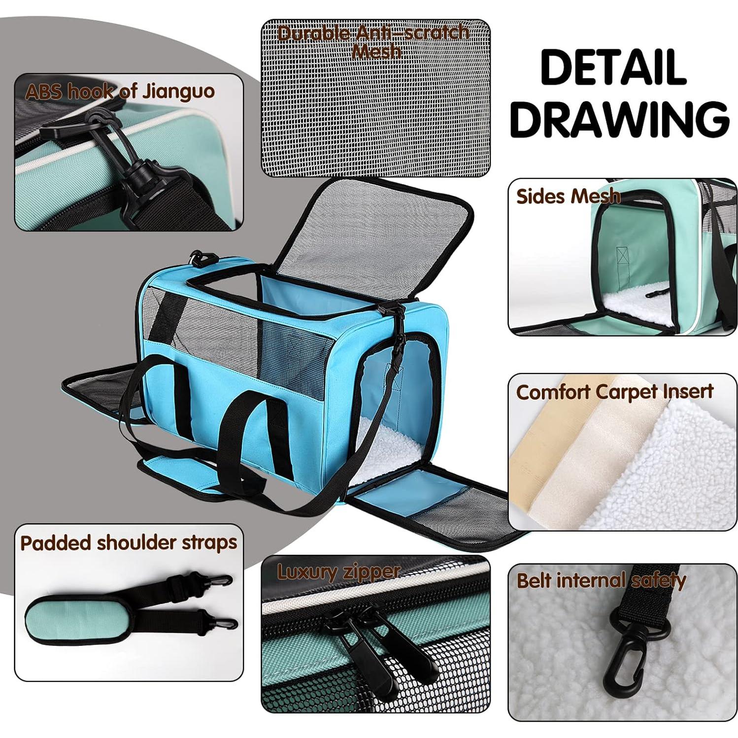 Bolsa de Transporte Suave Yipincover Mediana Azul para Mascotas