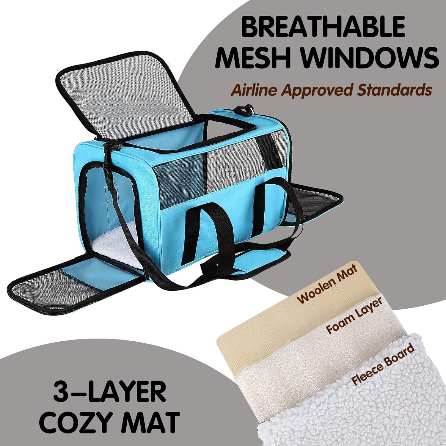 Bolsa de Transporte Suave Yipincover Mediana Azul para Mascotas