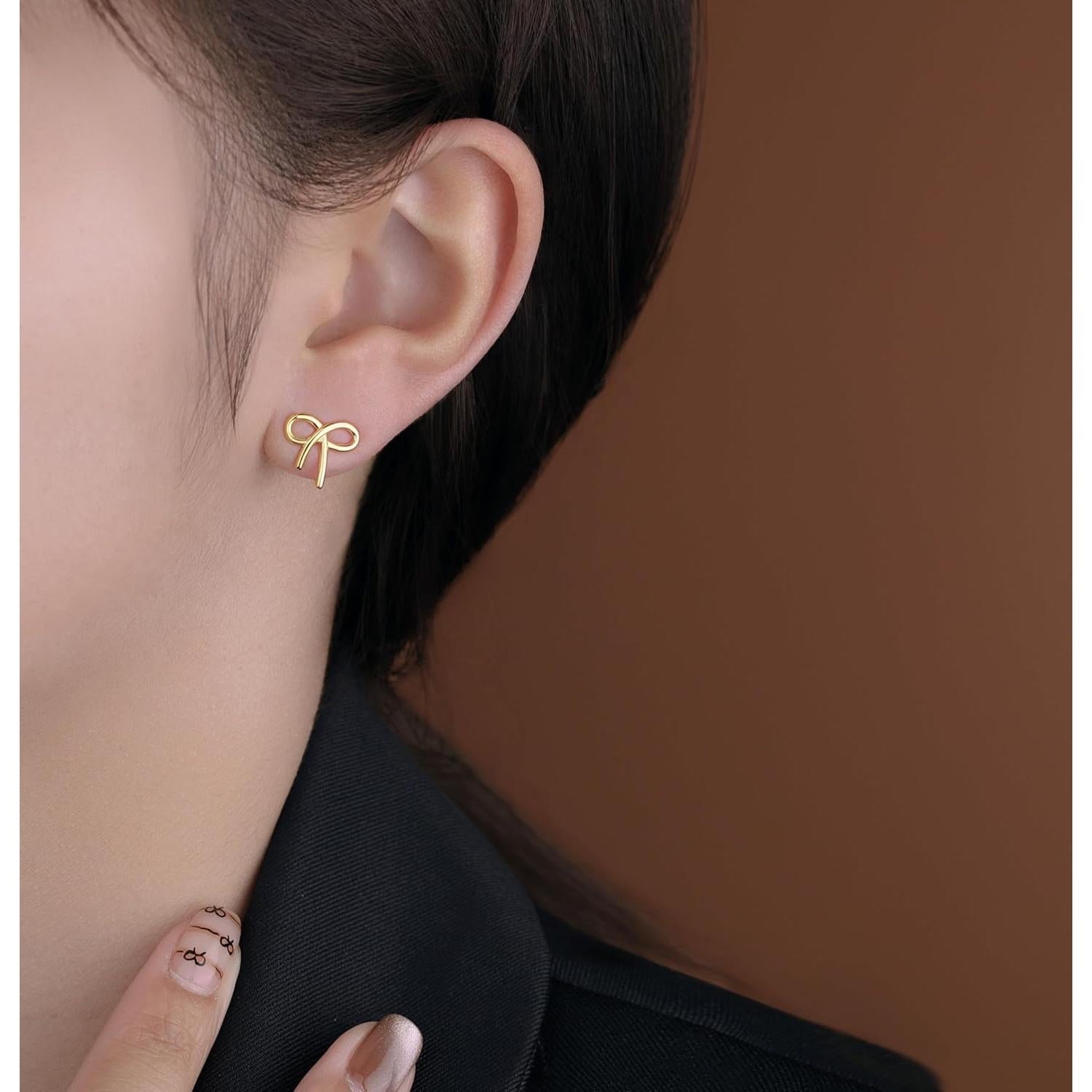 Pendientes de Clip Lazo Plata Esterlina 925 Reffeer 1.5cm