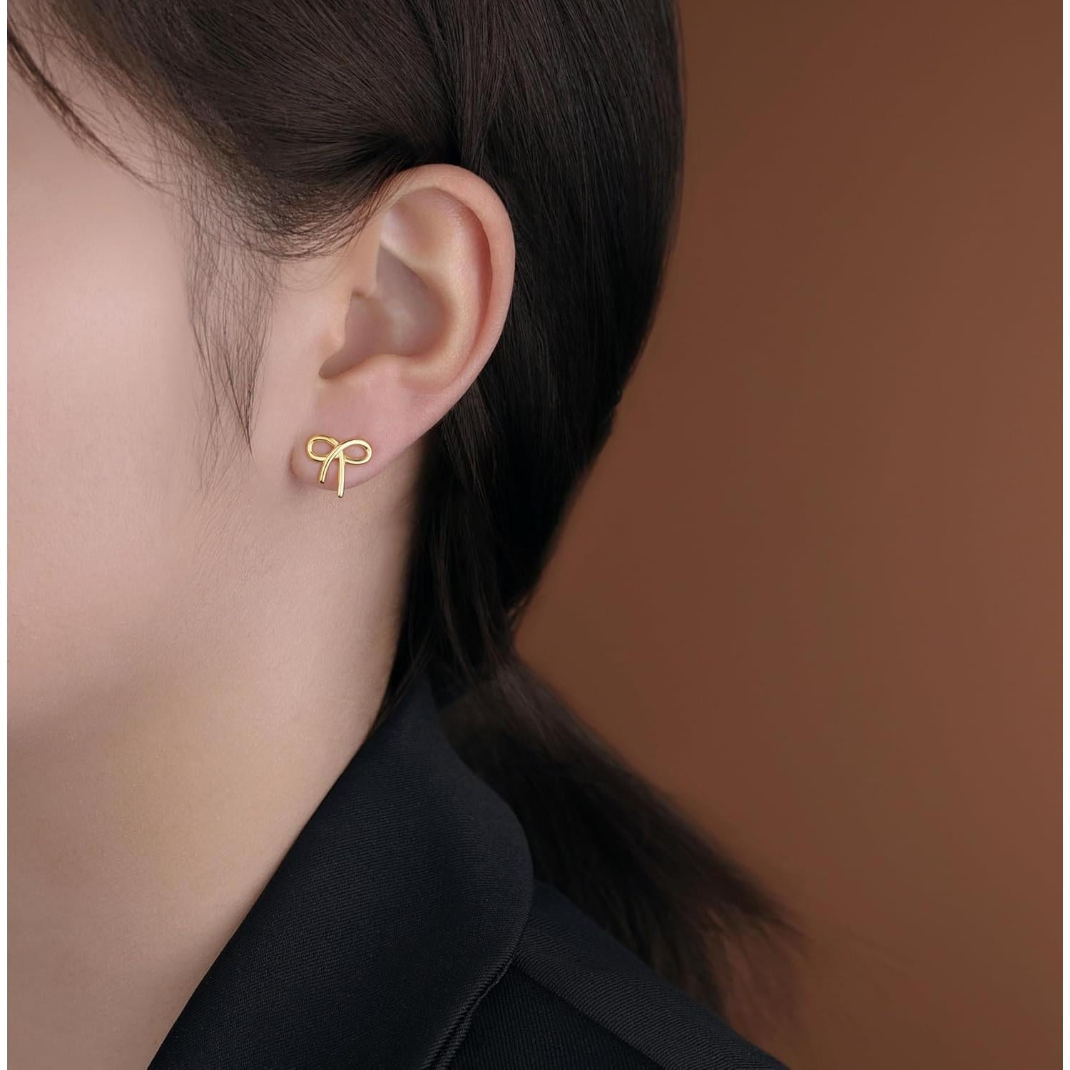 Pendientes de Clip Lazo Plata Esterlina 925 Reffeer 1.5cm