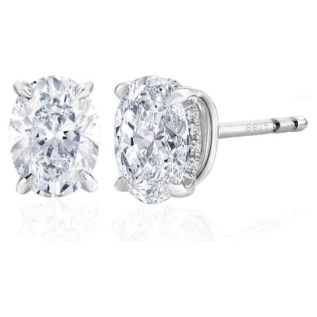 Pendientes de Stud de Circonita Cubica CZ Bo.Dream en Plata 925 Baño Oro 18K