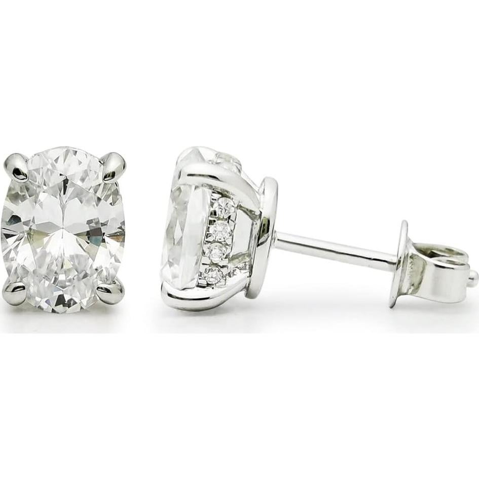 Pendientes de Stud de Circonita Cubica CZ Bo.Dream en Plata 925 Baño Oro 18K