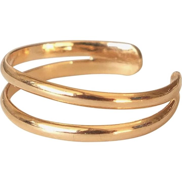 Anillo ajustable de doble banda dorada MiYa Creations