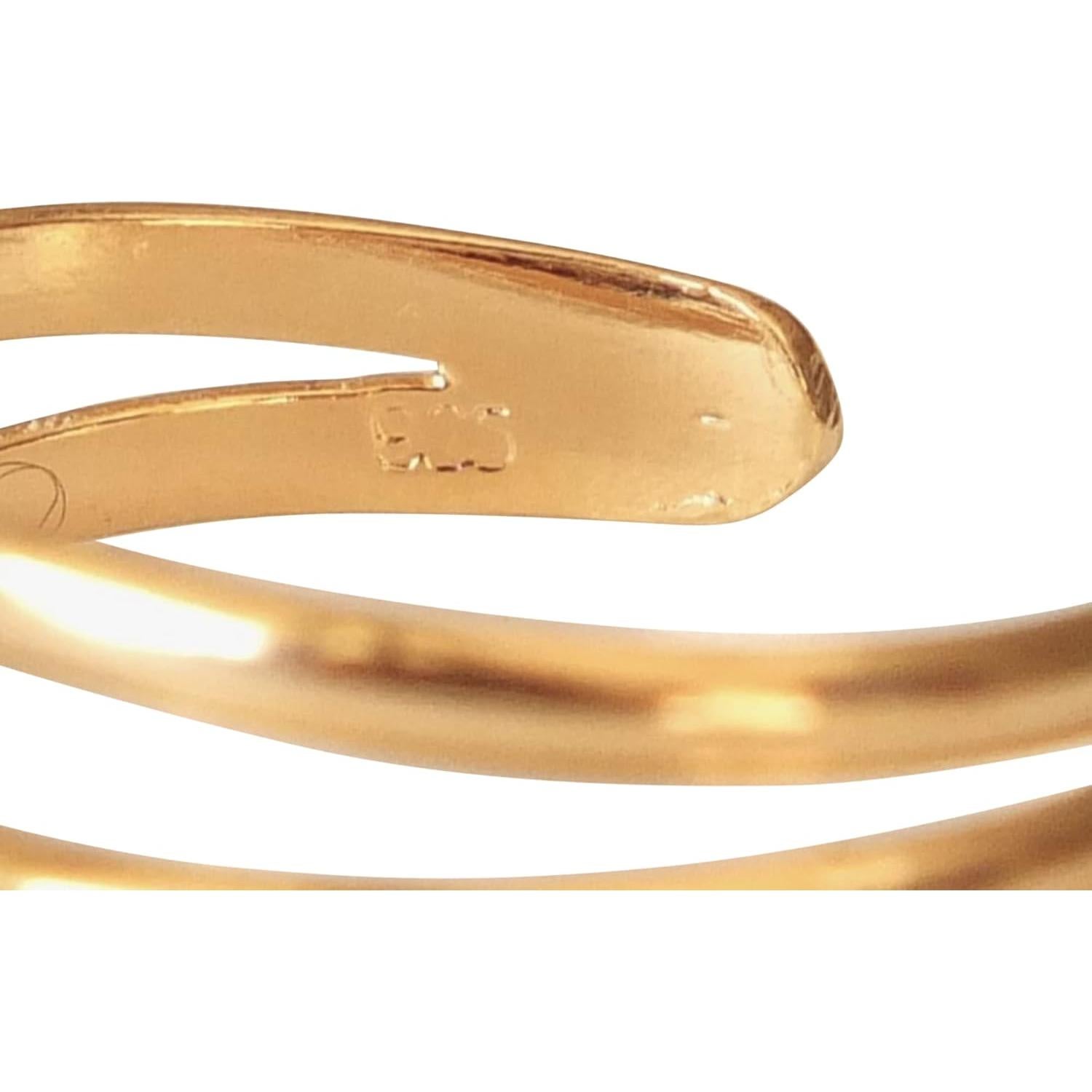 Anillo ajustable de doble banda dorada MiYa Creations