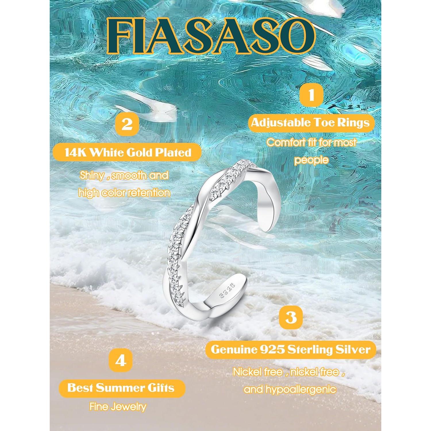 Anillos de Dedo de Plata Esterlina 925 Fiasaso Ajustables