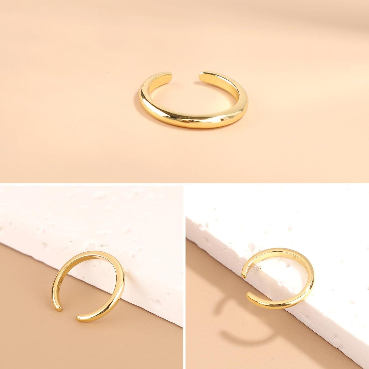 2 Anillos para Dedos de los Pies Mikovivi Ajustables de Cobre Oro