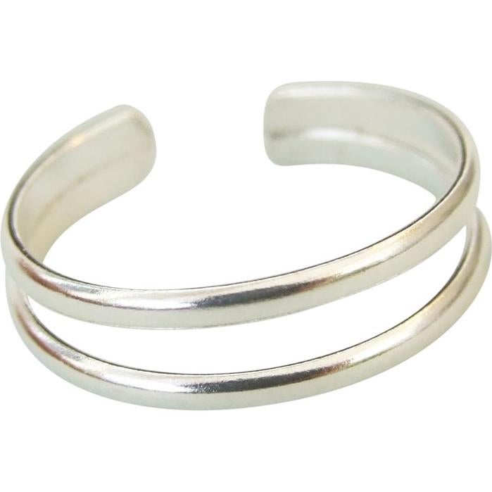 Anillo Ajustable de Plata Esterlina 925 MiYa - Doble Banda