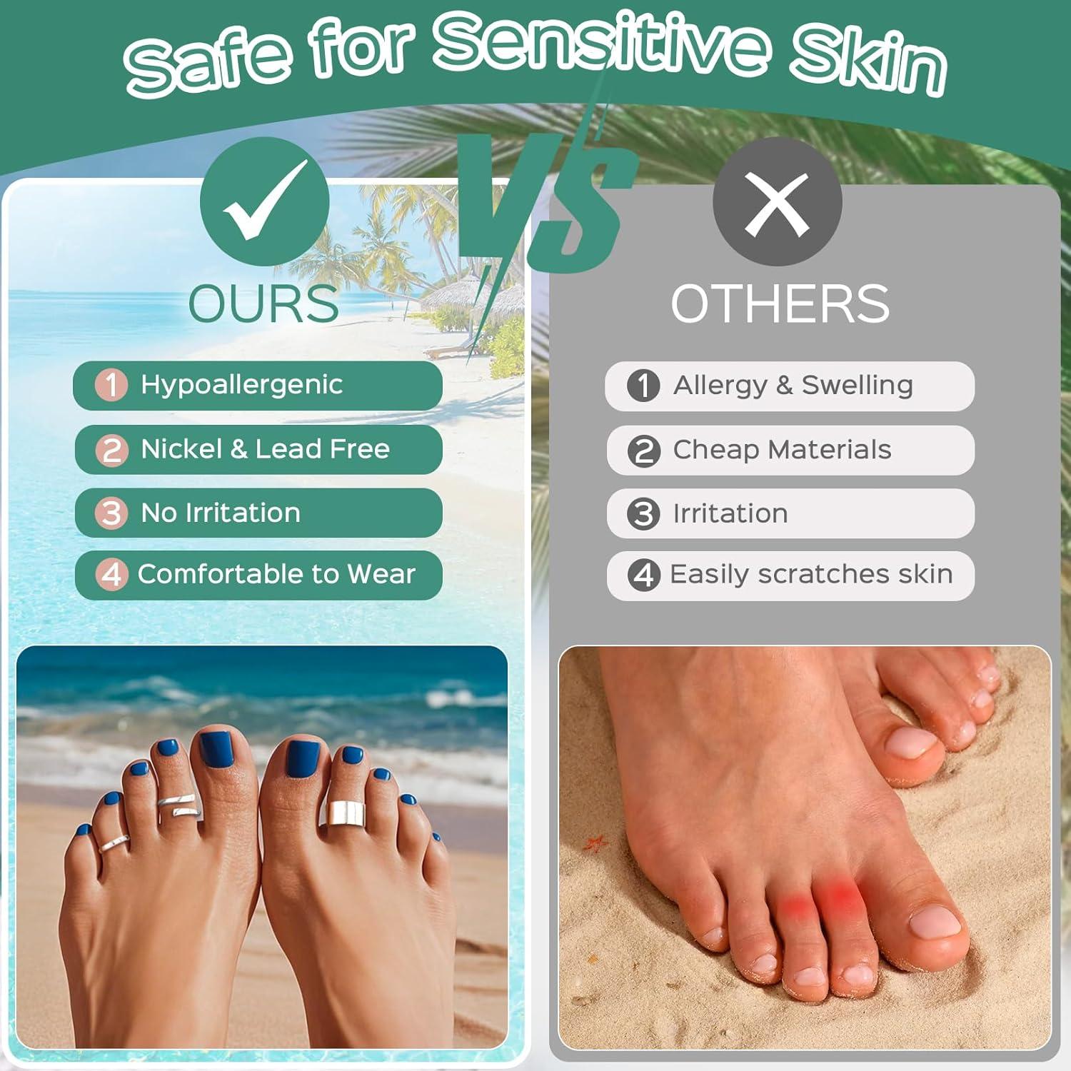 Anillo para Dedo de Pie ChicSilver 925 Plata Esterlina Ajustable