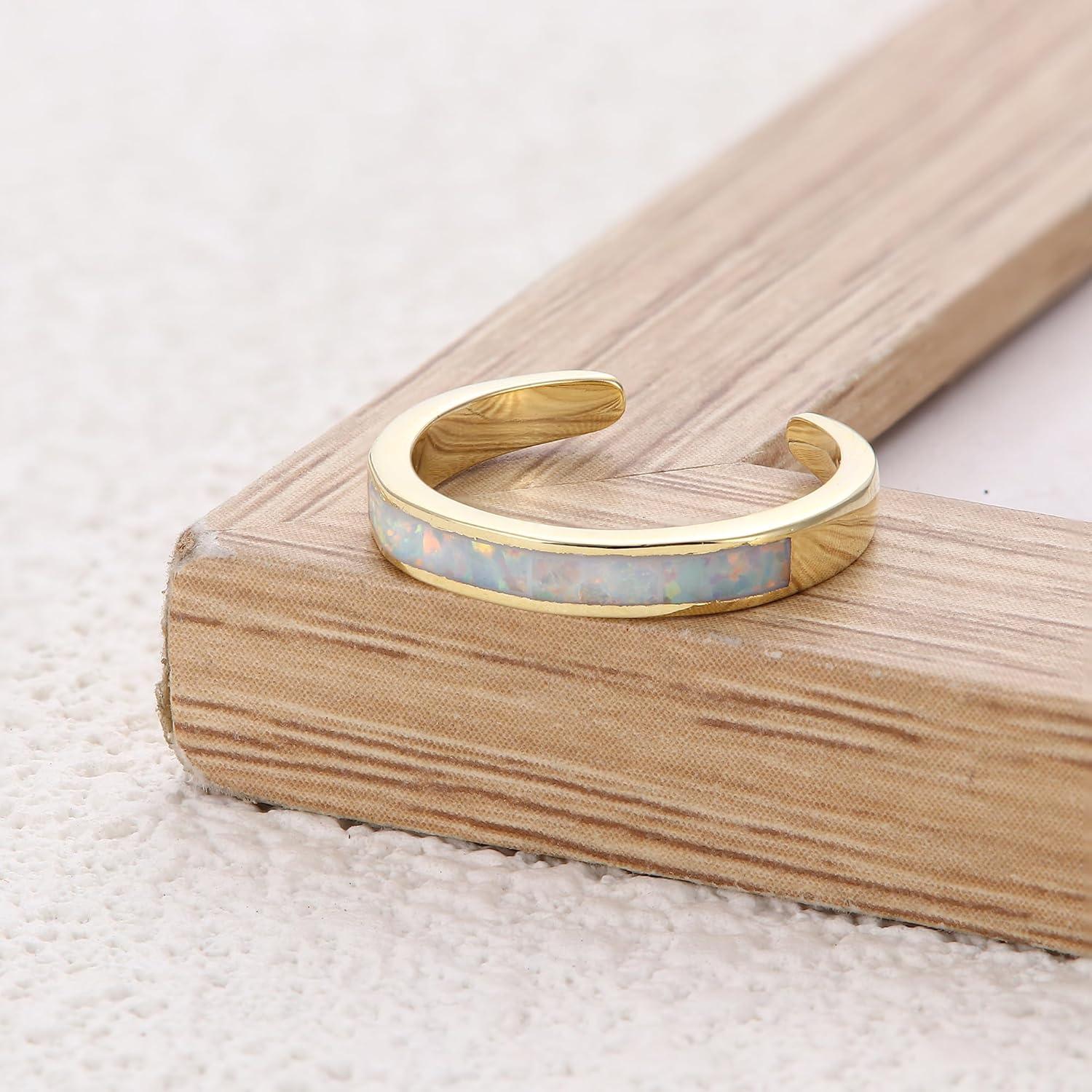 Conjunto de 3 Anillos de Dedo Ajustables FIASASO Oro 14k