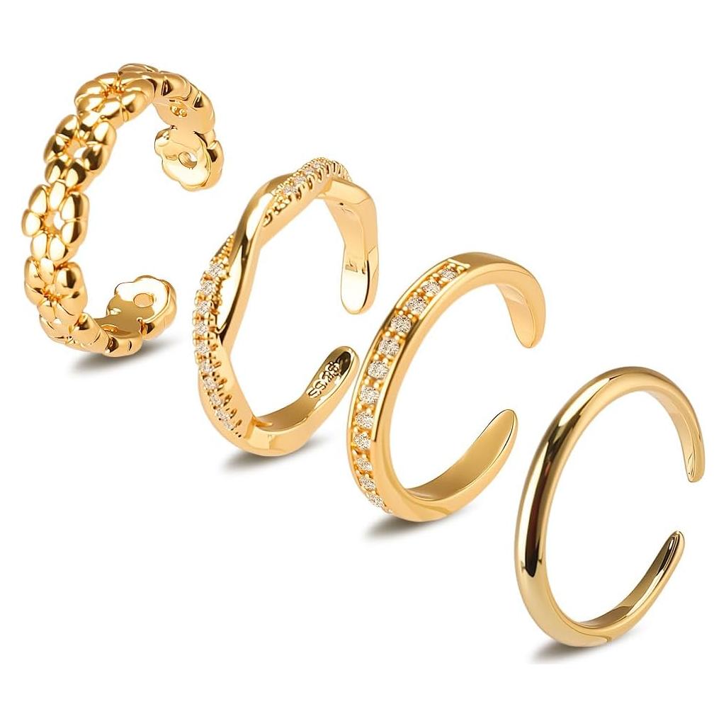 Anillos Ajustables para Dedos de los Pies Dorados Mannikesi