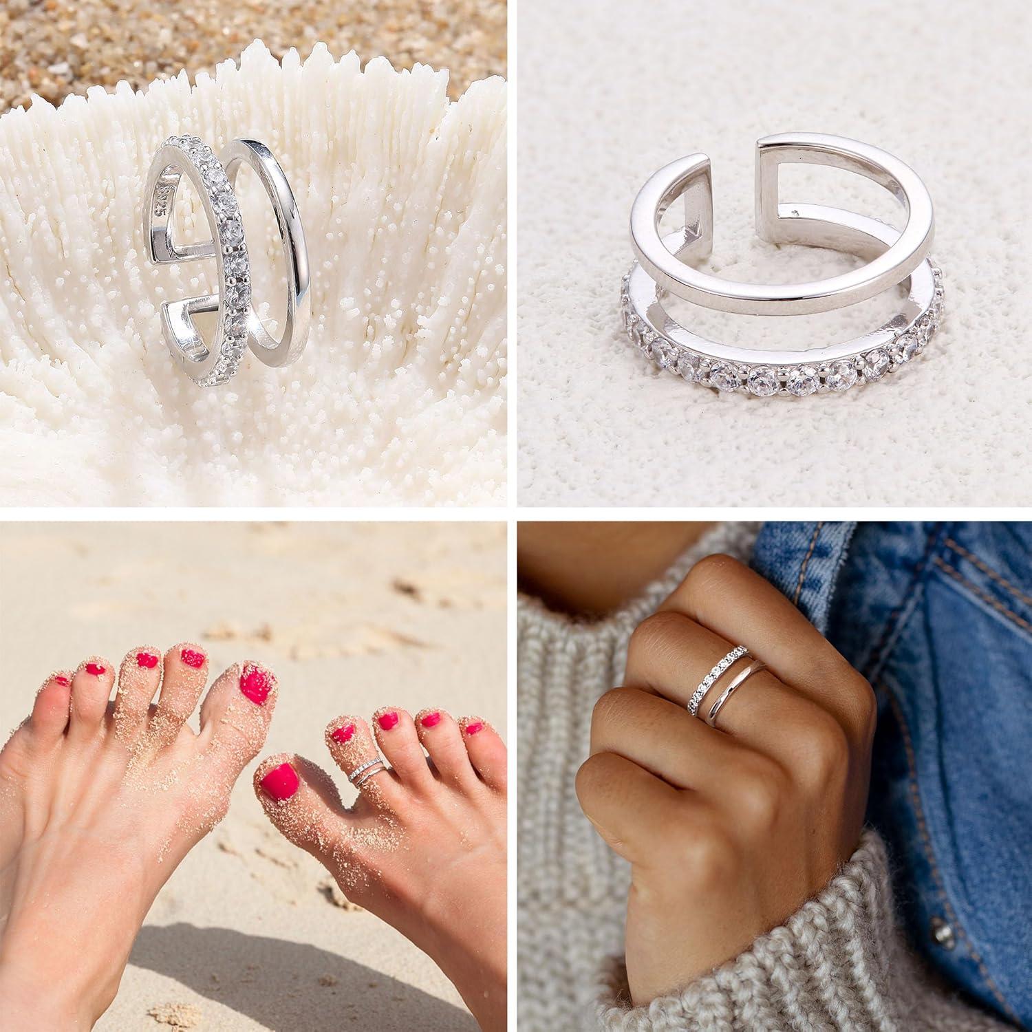 Anillos para Dedos de los Pies Orazio Plata Esterlina 925 Ajustables