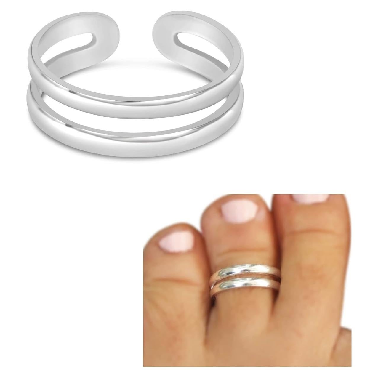 Anillo Ajustable de Plata Esterlina 925 MiYa - Doble Banda