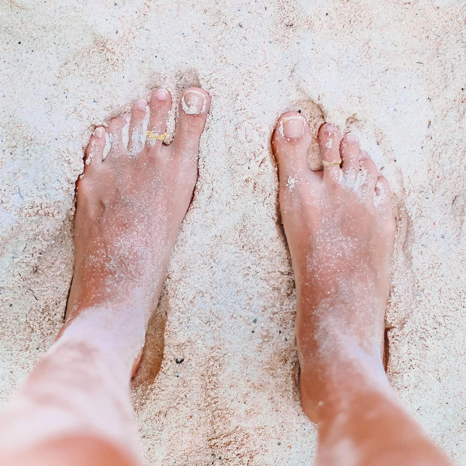 Juego de 24 Anillos Ajustables para Dedos de los Pies Mujer