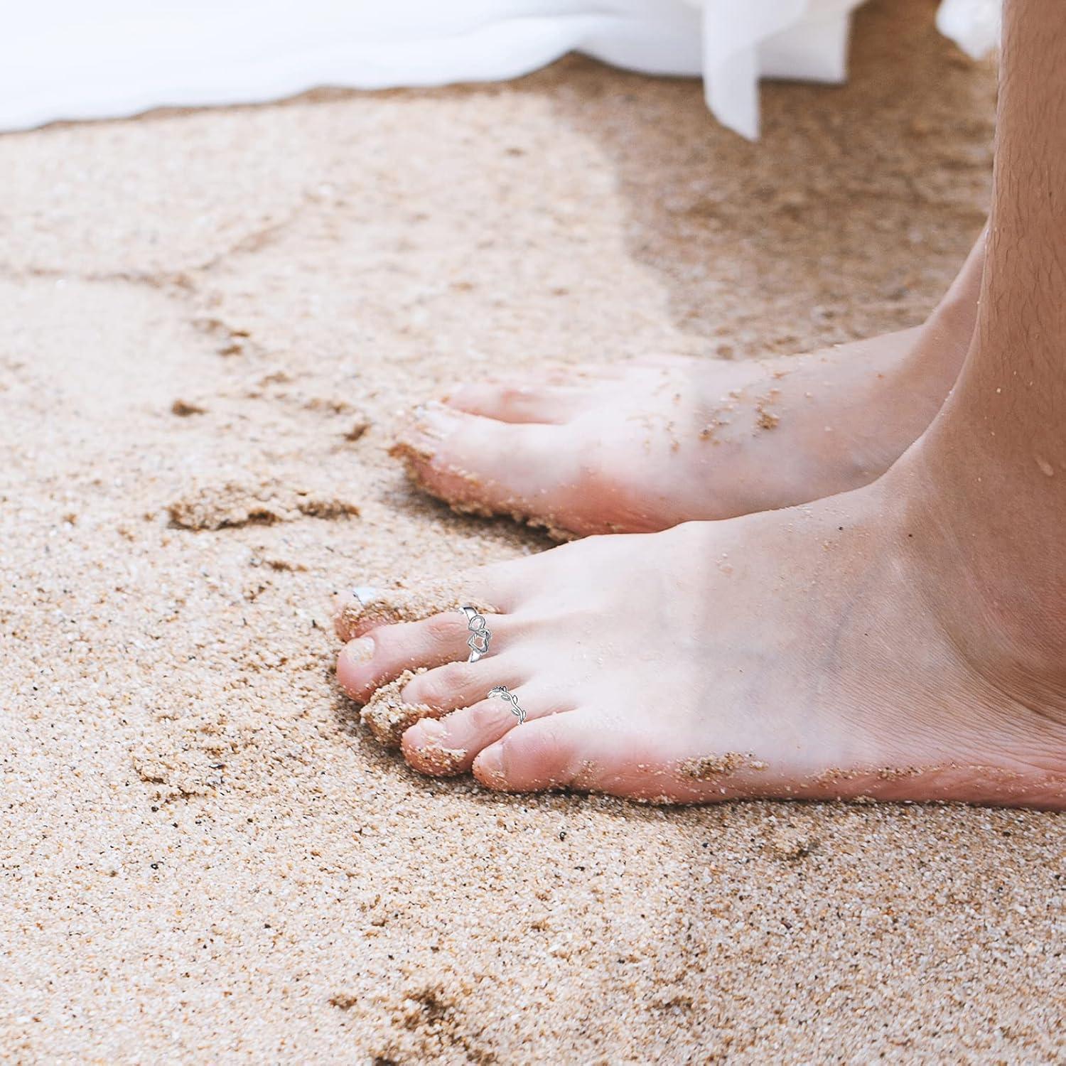 Juego de 24 Anillos Ajustables para Dedos de los Pies Mujer