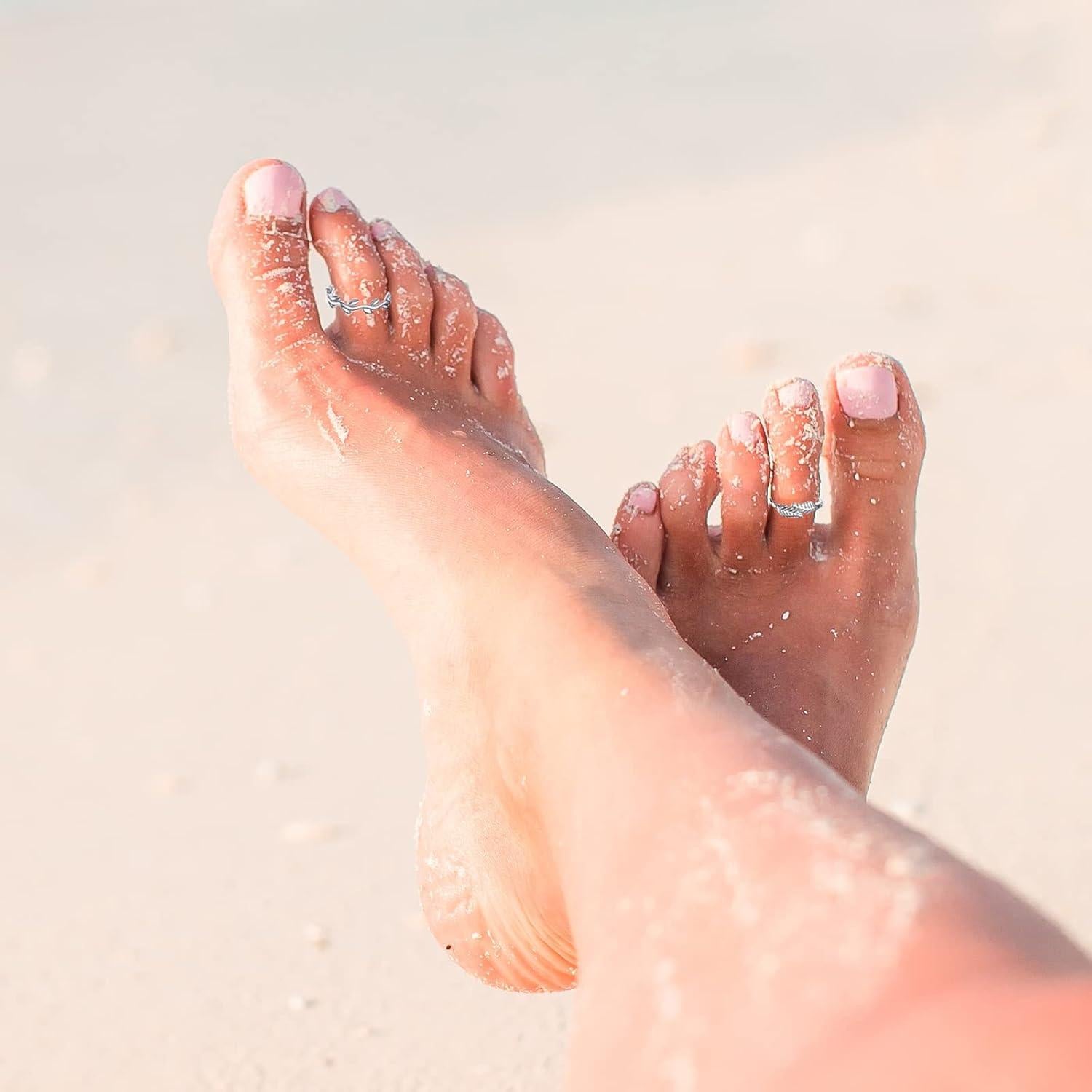 Juego de 24 Anillos Ajustables para Dedos de los Pies Mujer