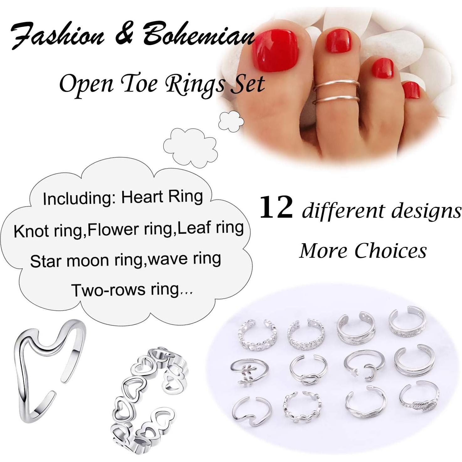 Set de 12 Anillos Ajustables de Cobre KOHOTA para Mujeres