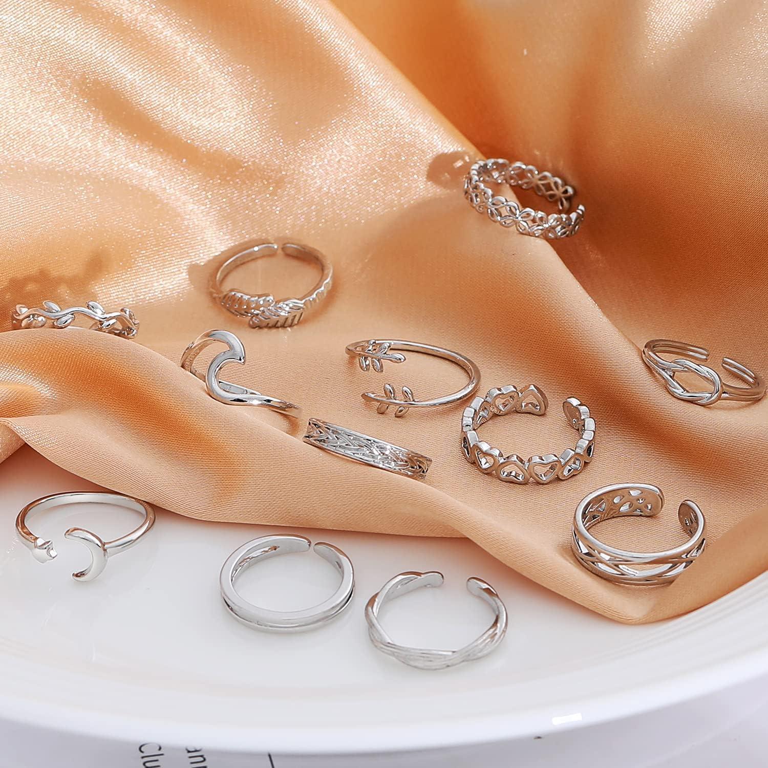 Set de 12 Anillos Ajustables de Cobre KOHOTA para Mujeres
