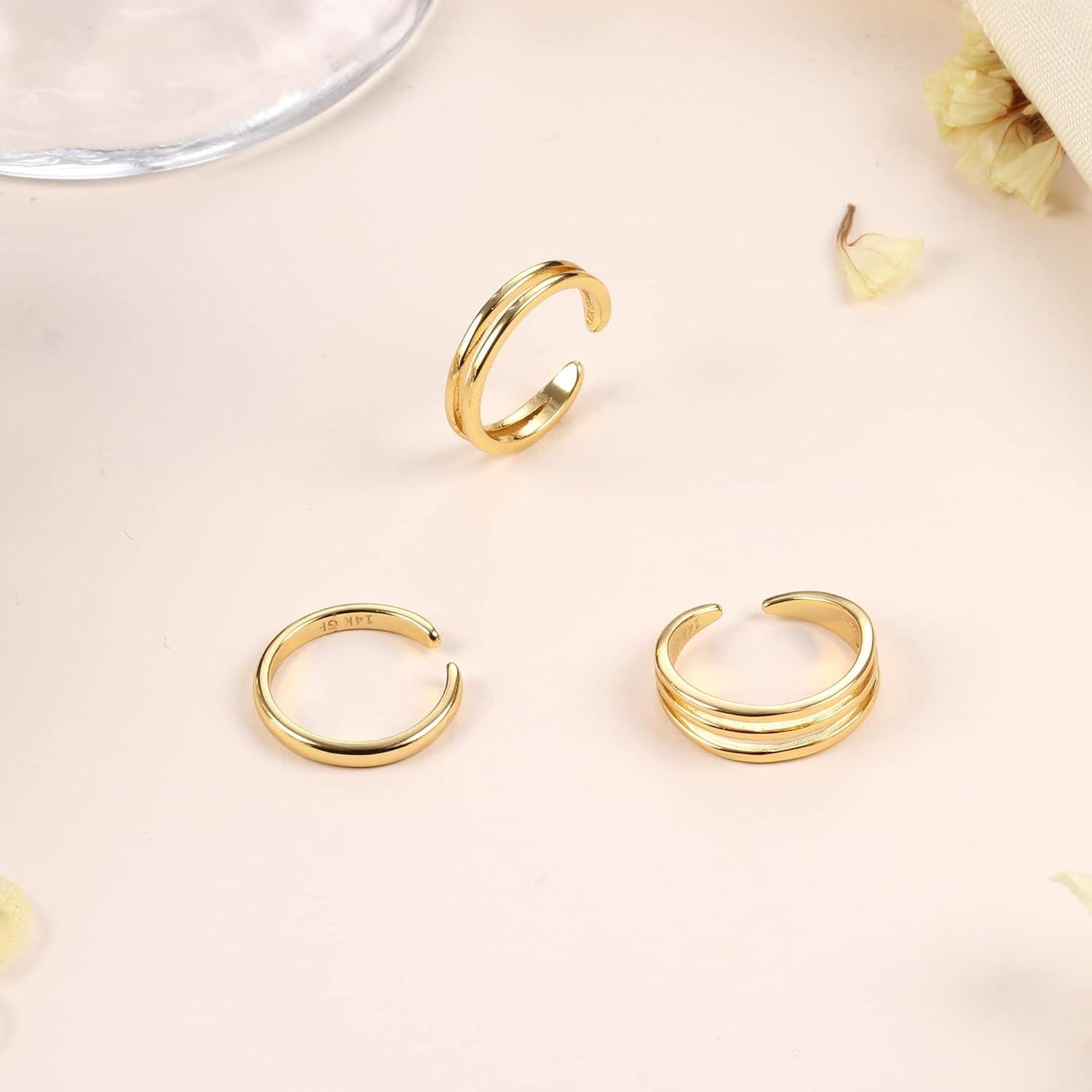 Anillos de Tobillo de Oro Relleno 14K Ajustables para Mujeres