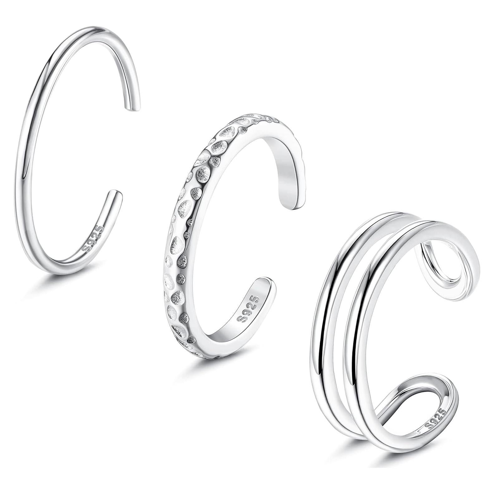 Conjunto de Anillos Abiertos de Plata 925 PATISORNA para Mujeres