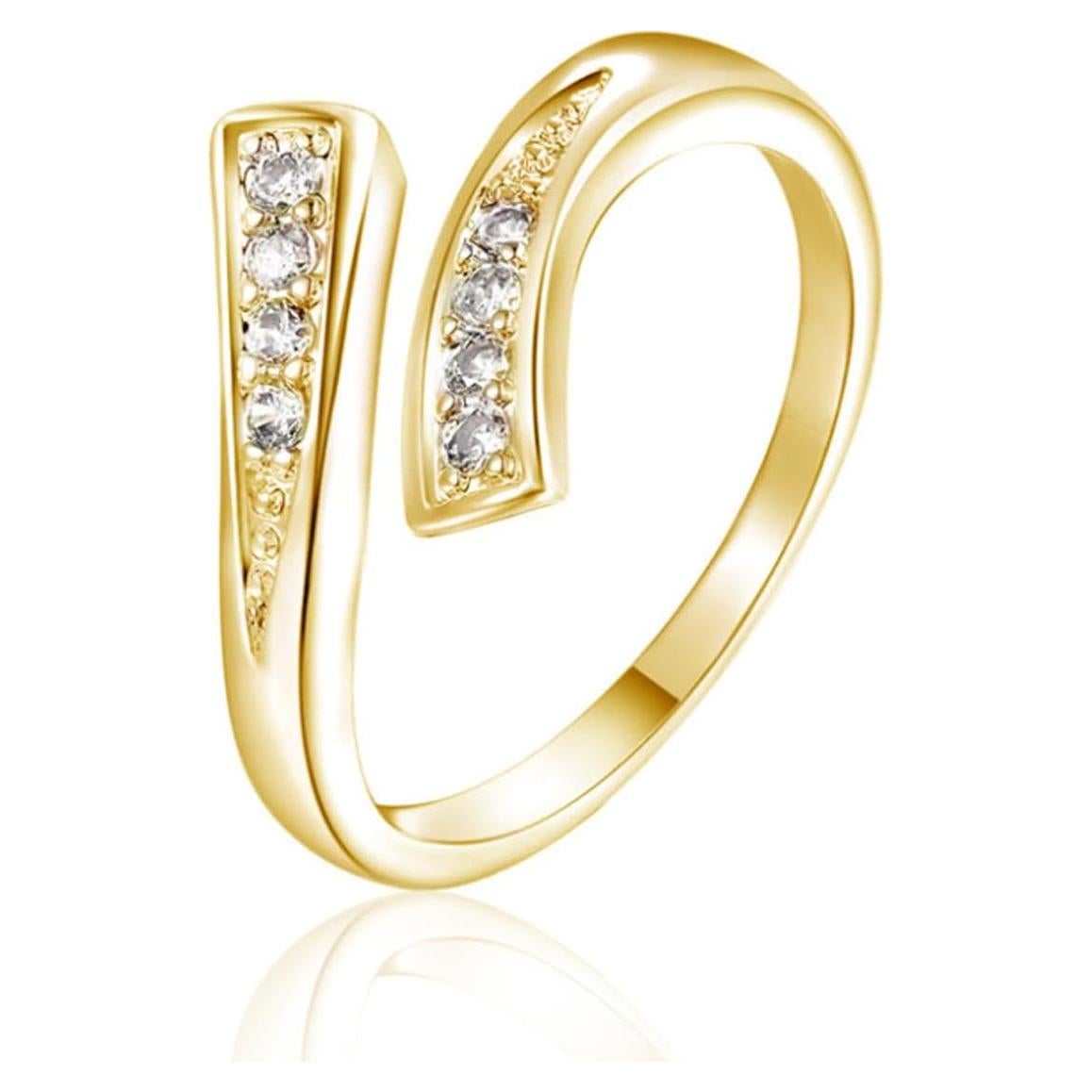 Anillo ajustable de oro 14K para mujer con diseño único