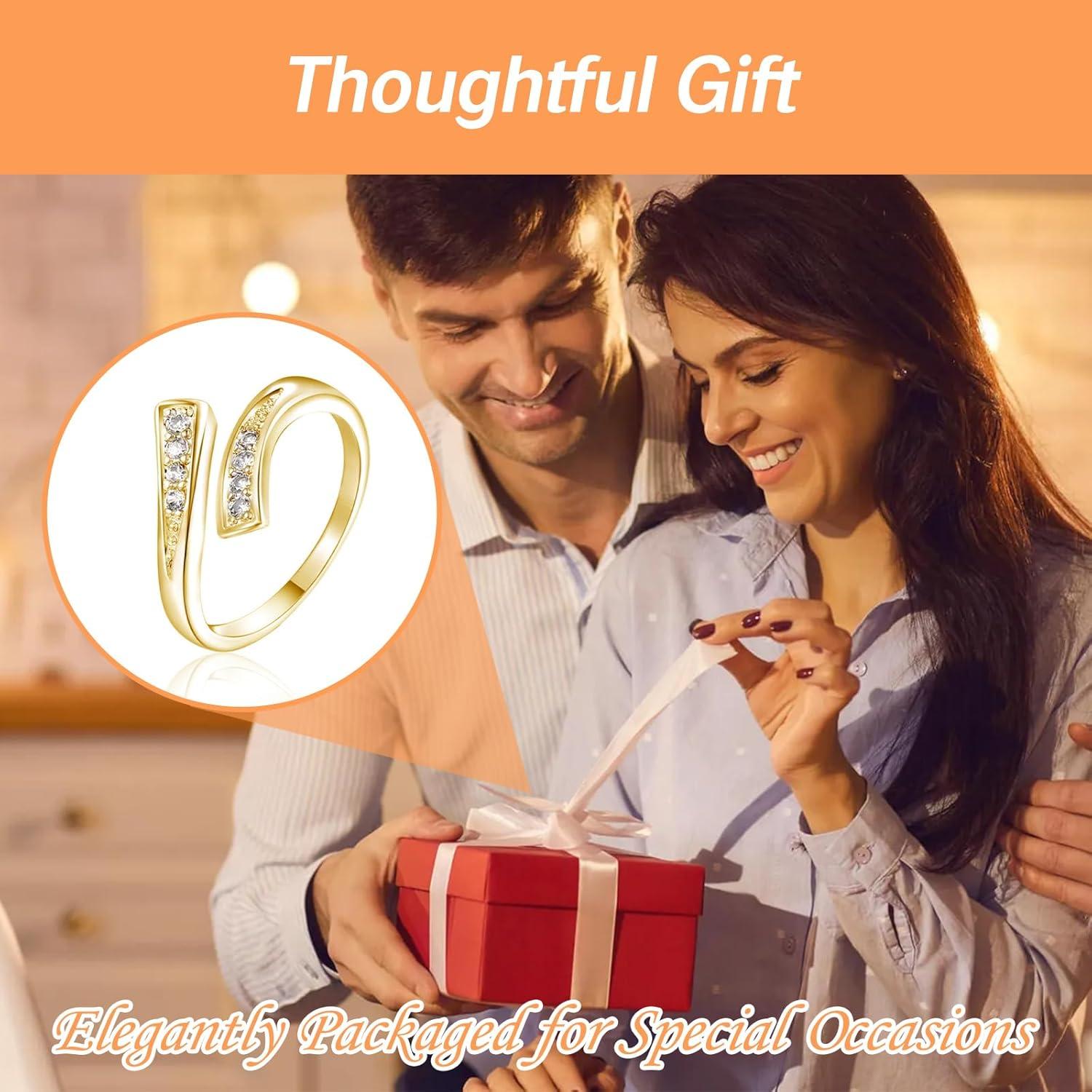 Anillo ajustable de oro 14K para mujer con diseño único