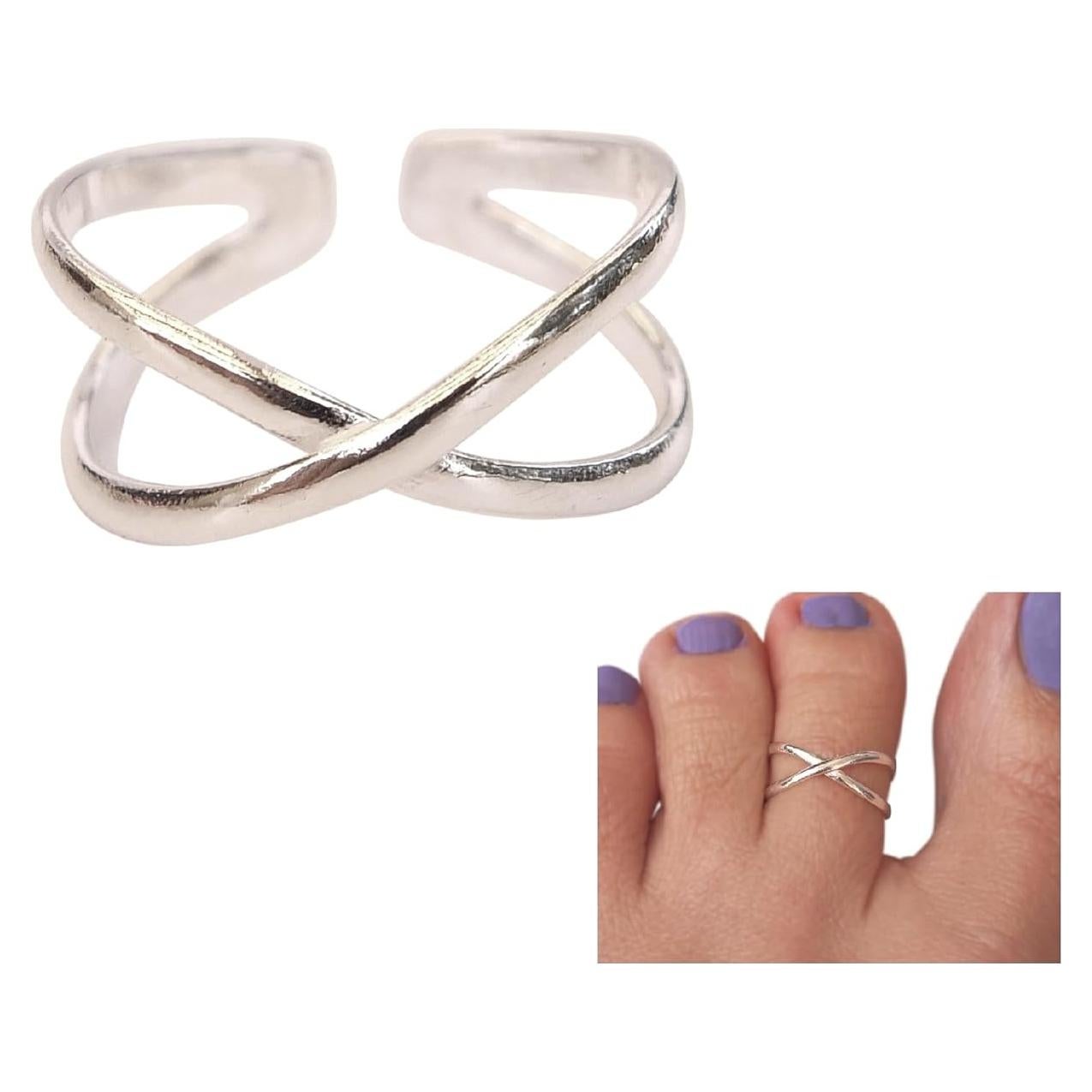 Anillo ajustable de plata esterlina 925 MiYa - Cruzada